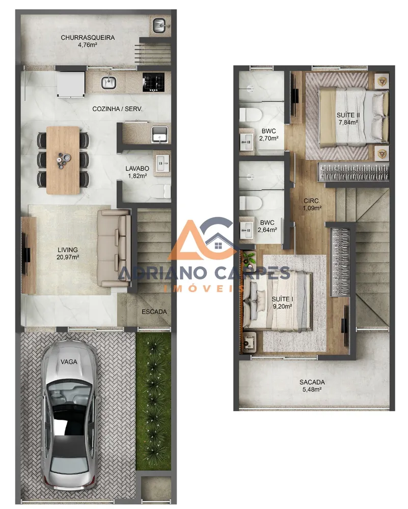 Casa, 2 quartos, 70 m² - Foto 7