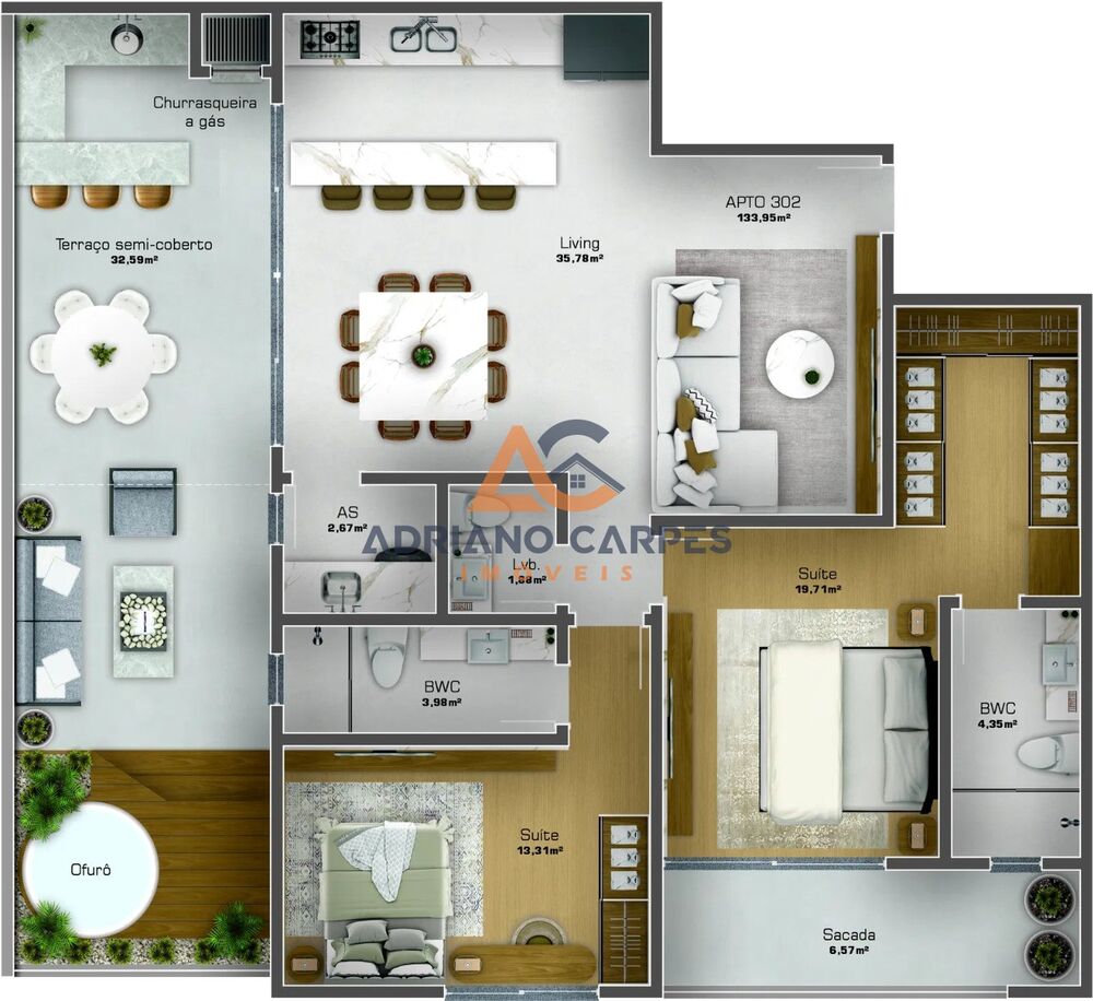 Apartamento, 2 quartos, 133 m² - Foto 4