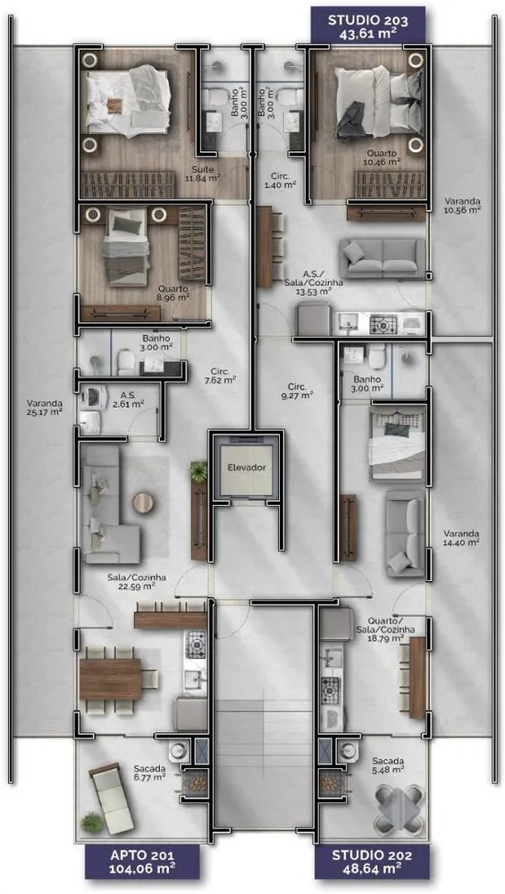 Apartamento, 2 quartos, 1 m² - Foto 3