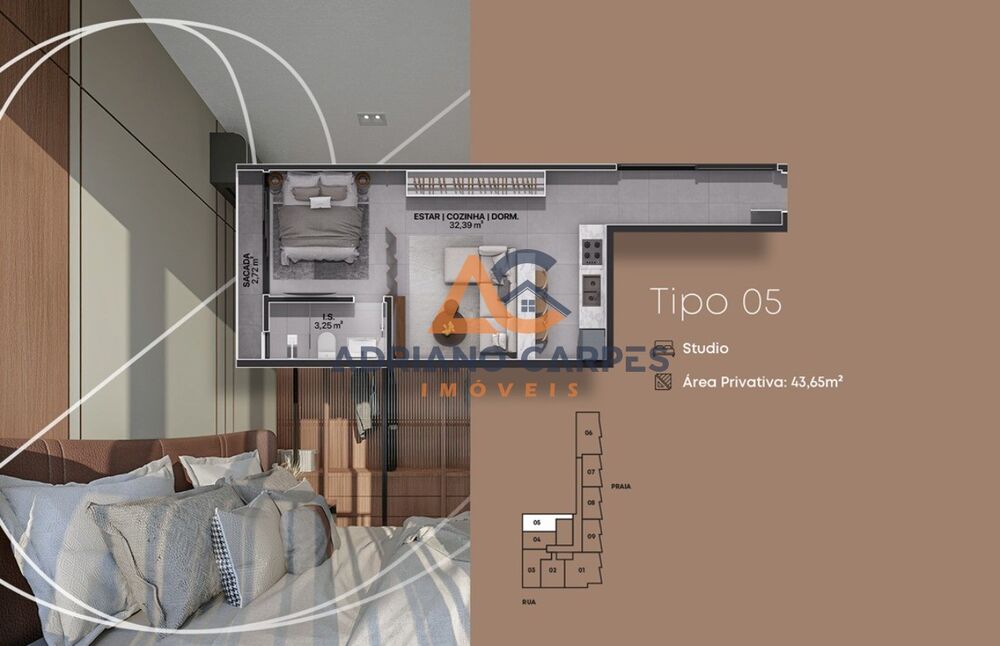 Apartamento, 1 quarto, 43 m² - Foto 3