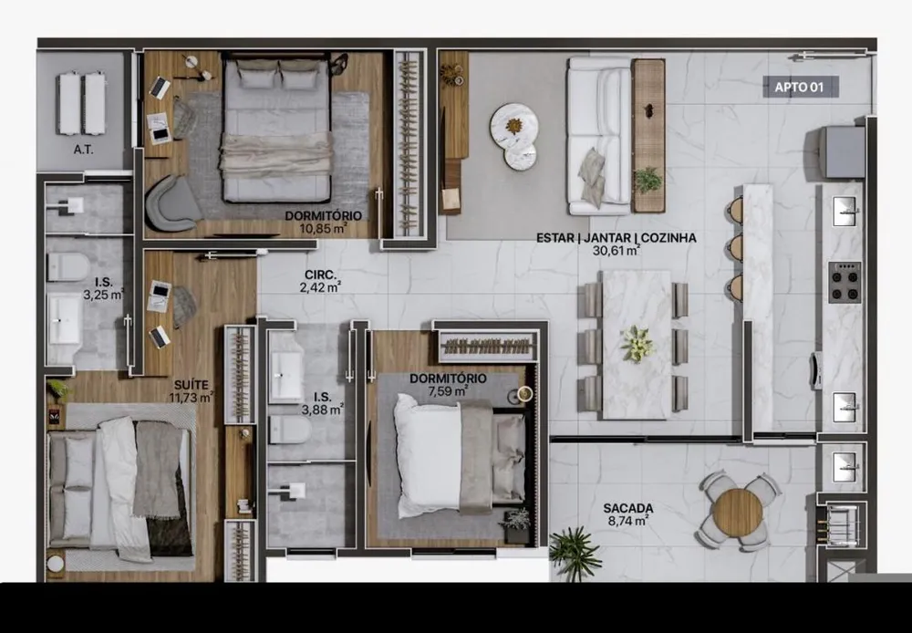 Apartamento, 3 quartos, 92 m² - Foto 6