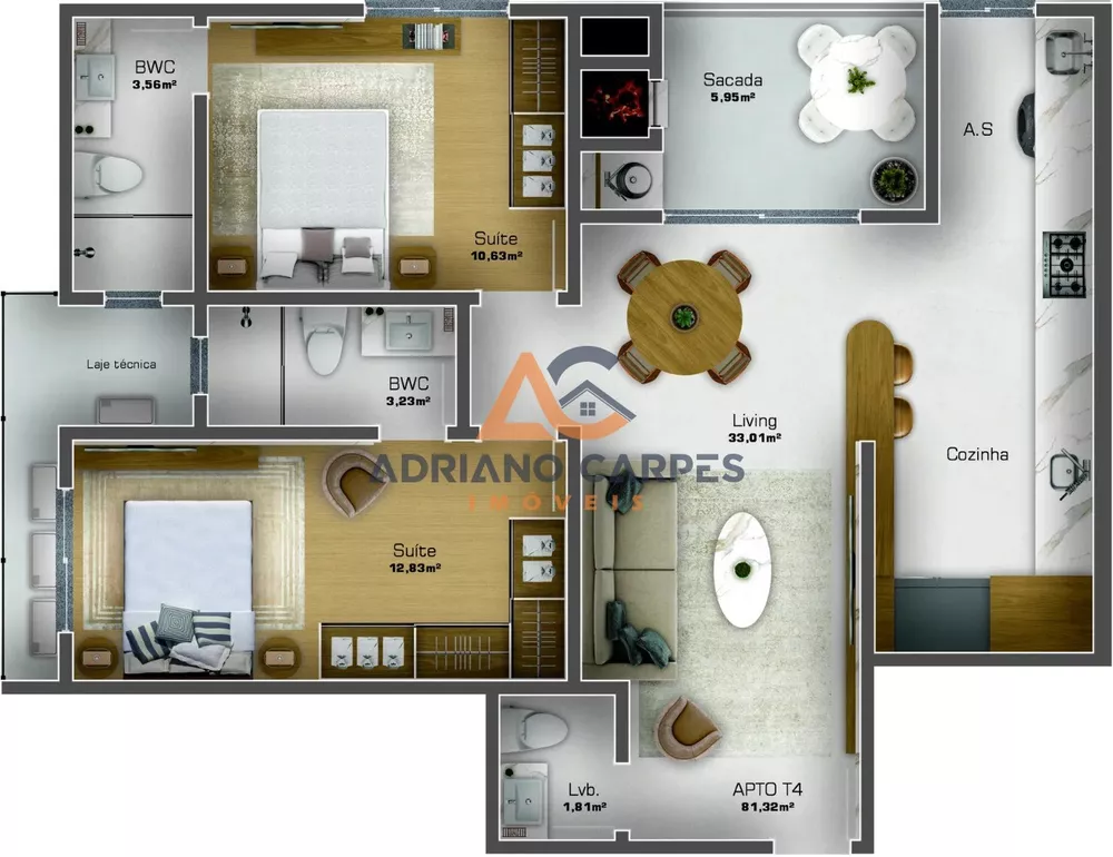 Apartamento à venda com 2 quartos, 81m² - Foto 4