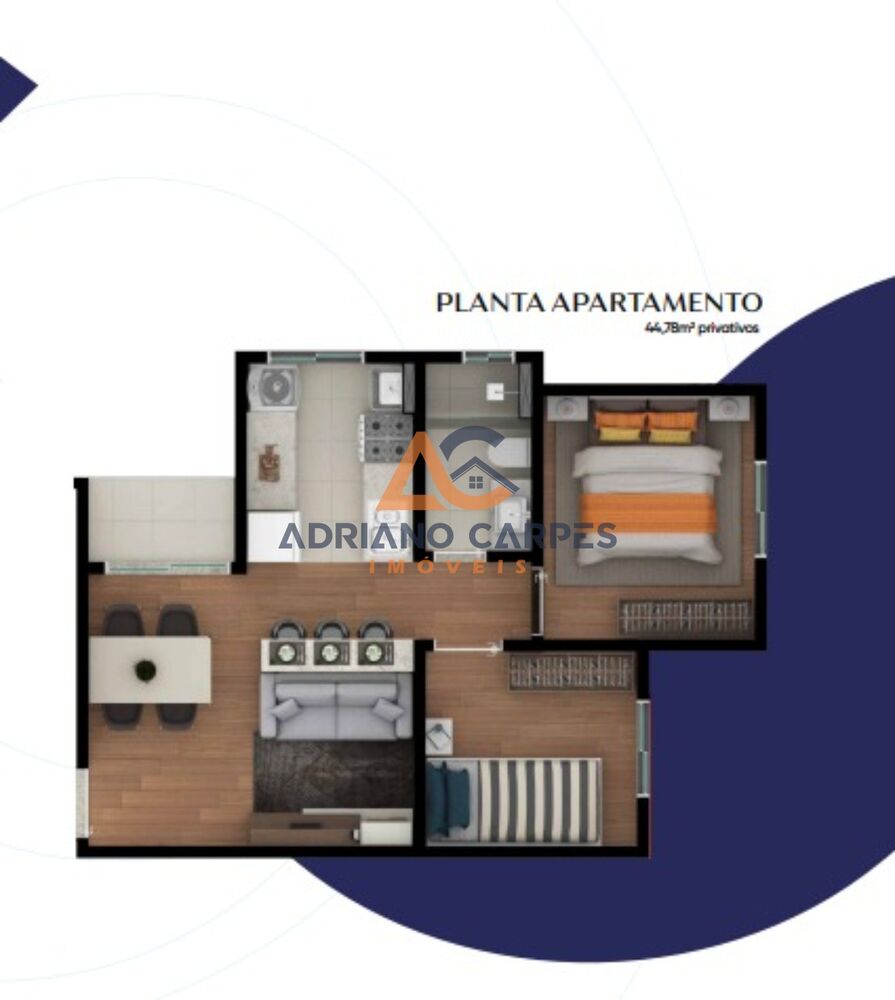 Apartamento, 2 quartos, 44 m² - Foto 3