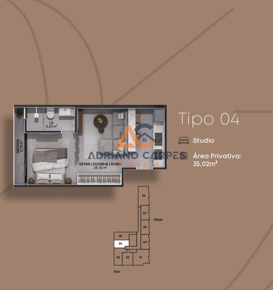 Apartamento, 1 quarto, 35 m² - Foto 3