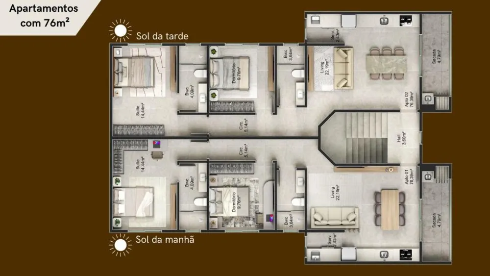 Apartamento, 2 quartos, 1 m² - Foto 3