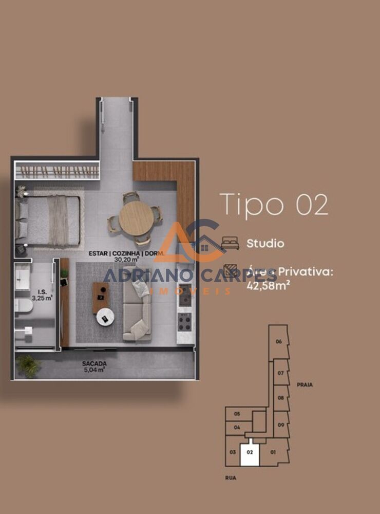 Apartamento, 1 quarto - Foto 1