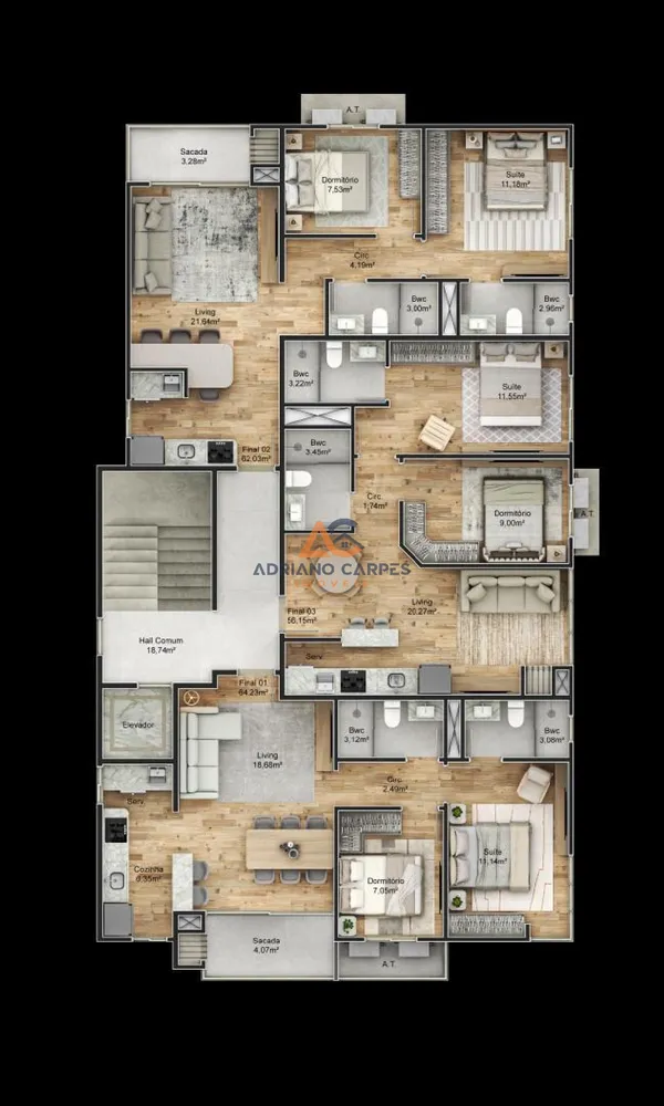 Apartamento, 2 quartos, 56 m² - Foto 8
