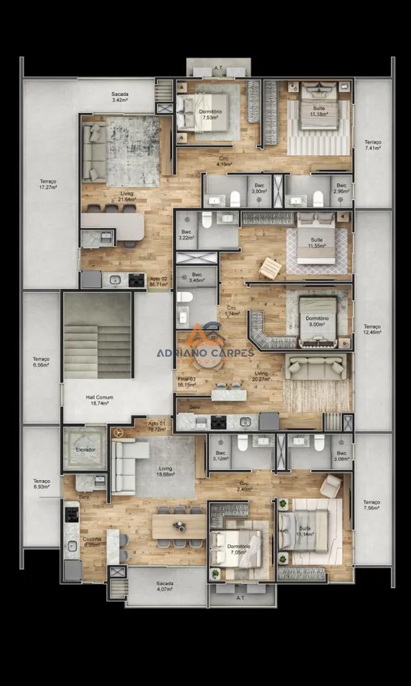 Apartamento, 2 quartos, 56 m² - Foto 7