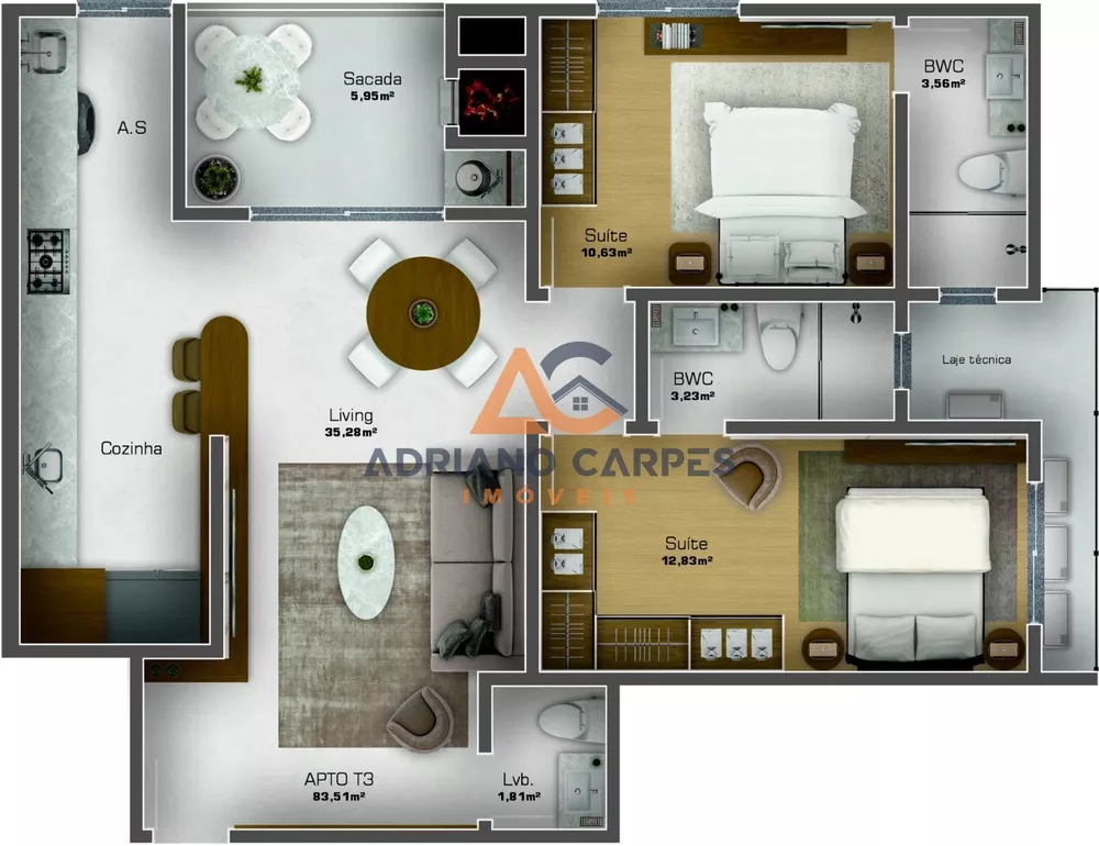 Apartamento à venda com 2 quartos, 83m² - Foto 4