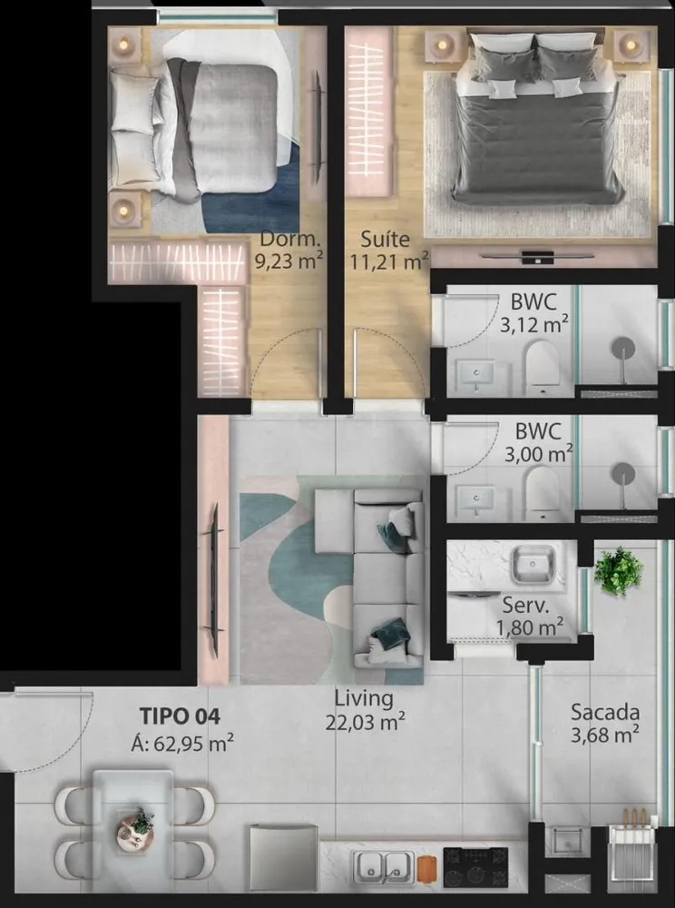 Apartamento, 2 quartos - Foto 10