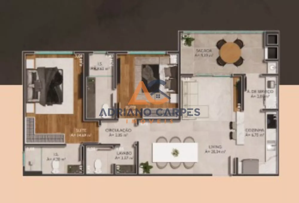 Apartamento à venda com 2 quartos, 88m² - Foto 3