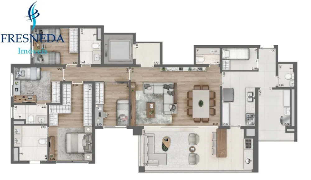 Apartamento, 4 quartos, 157 m² - Foto 3