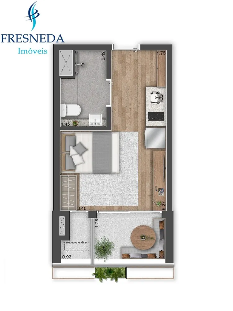 Apartamento, 1 quarto, 26 m² - Foto 2