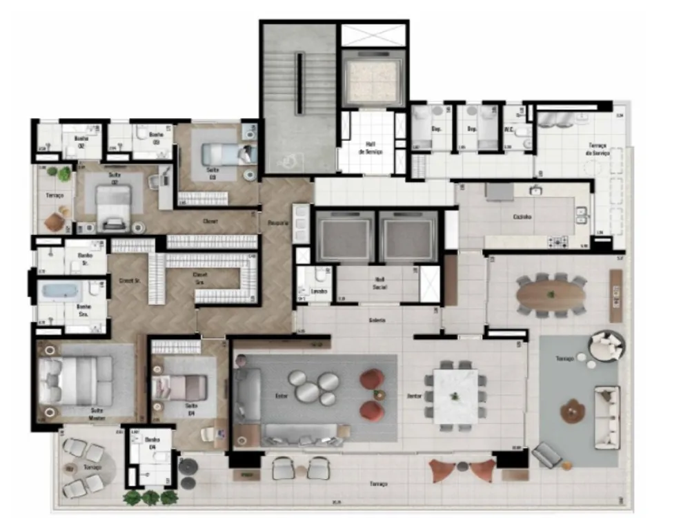 Apartamento, 4 quartos, 332 m² - Foto 2