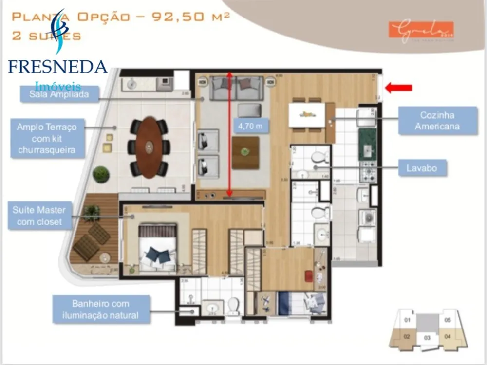 Apartamento, 2 quartos, 92 m² - Foto 2