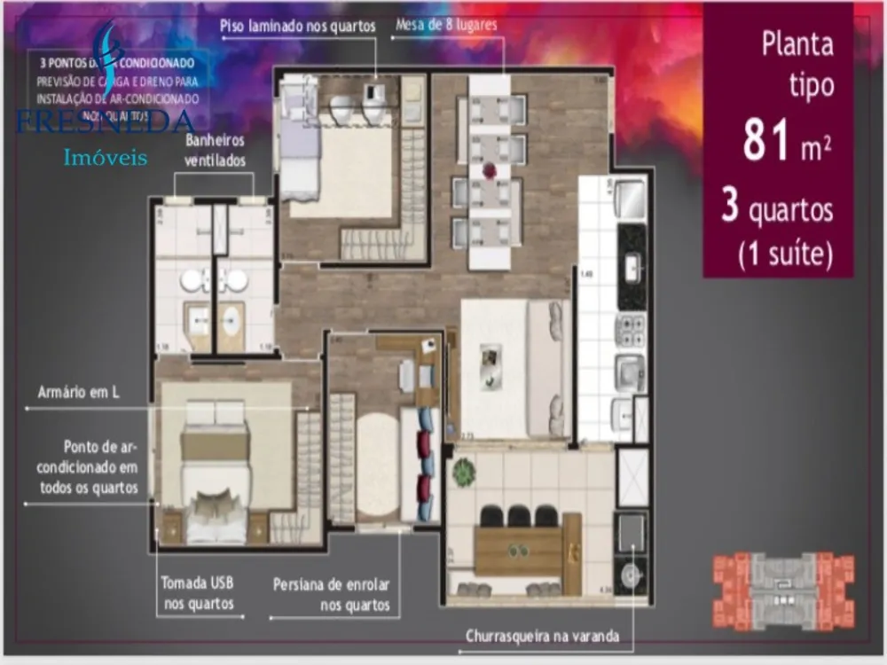 Apartamento, 3 quartos, 81 m² - Foto 3