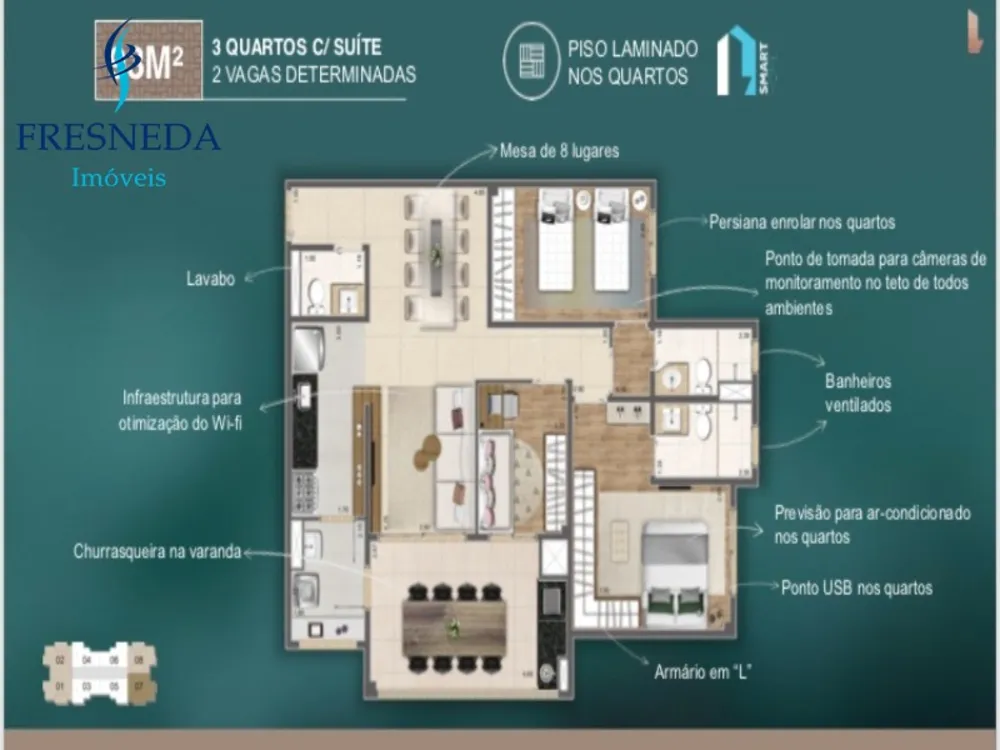 Apartamento, 3 quartos, 93 m² - Foto 3