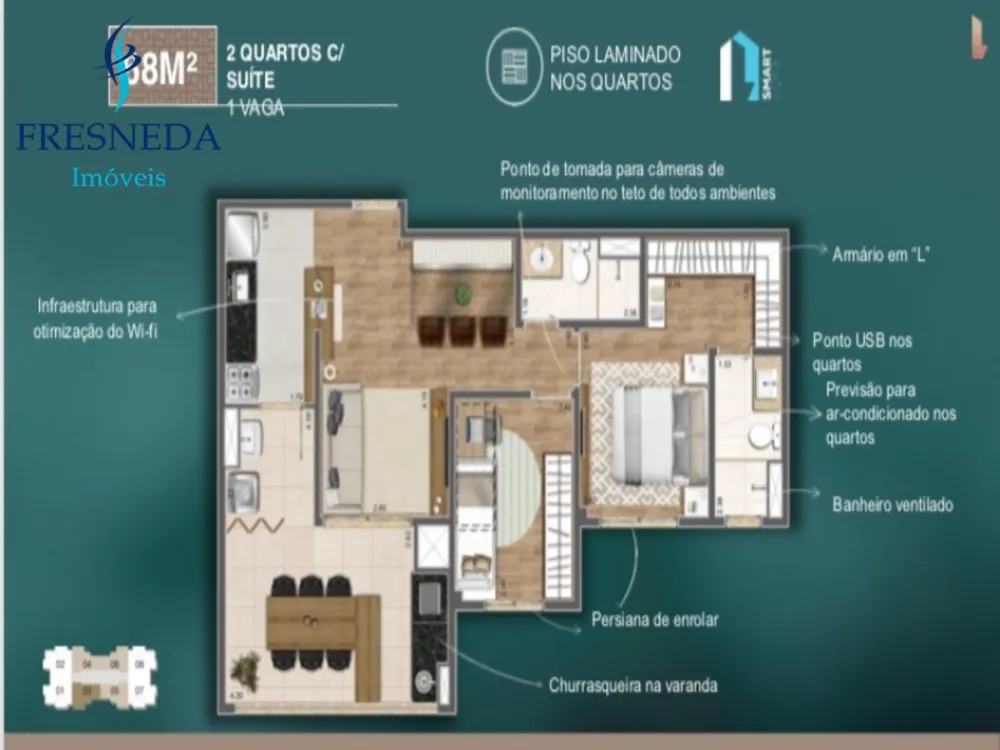 Apartamento, 2 quartos, 68 m² - Foto 3