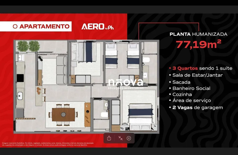 Apartamento, 3 quartos, 77 m² - Foto 3