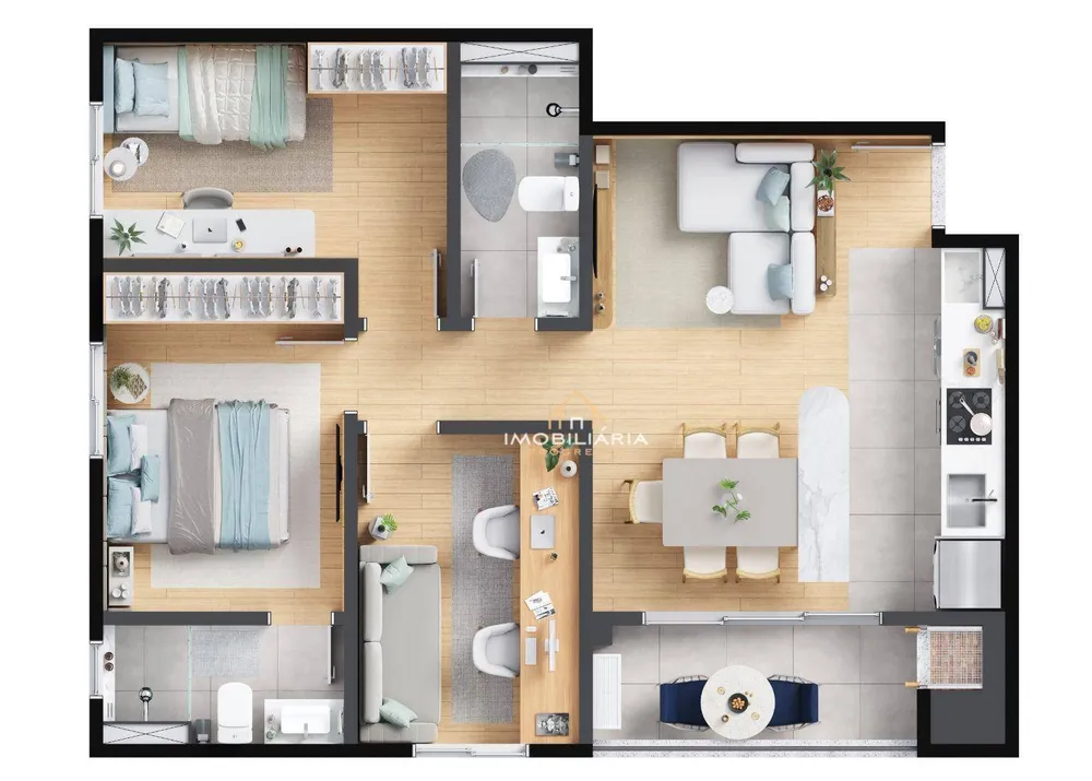 Apartamento, 3 quartos, 64 m² - Foto 1