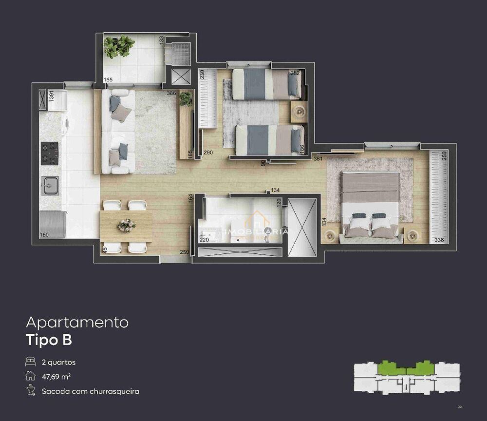 Apartamento à venda com 2 quartos, 47m² - Foto 4