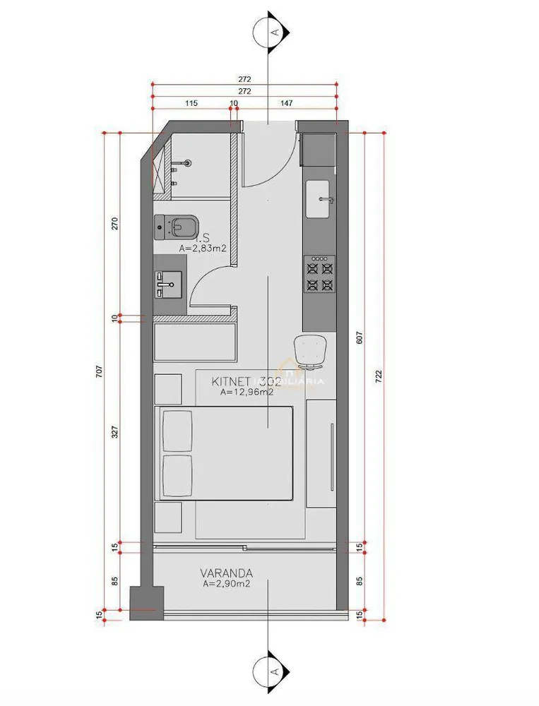 Kitnet-Studio, 20 m² - Foto 3