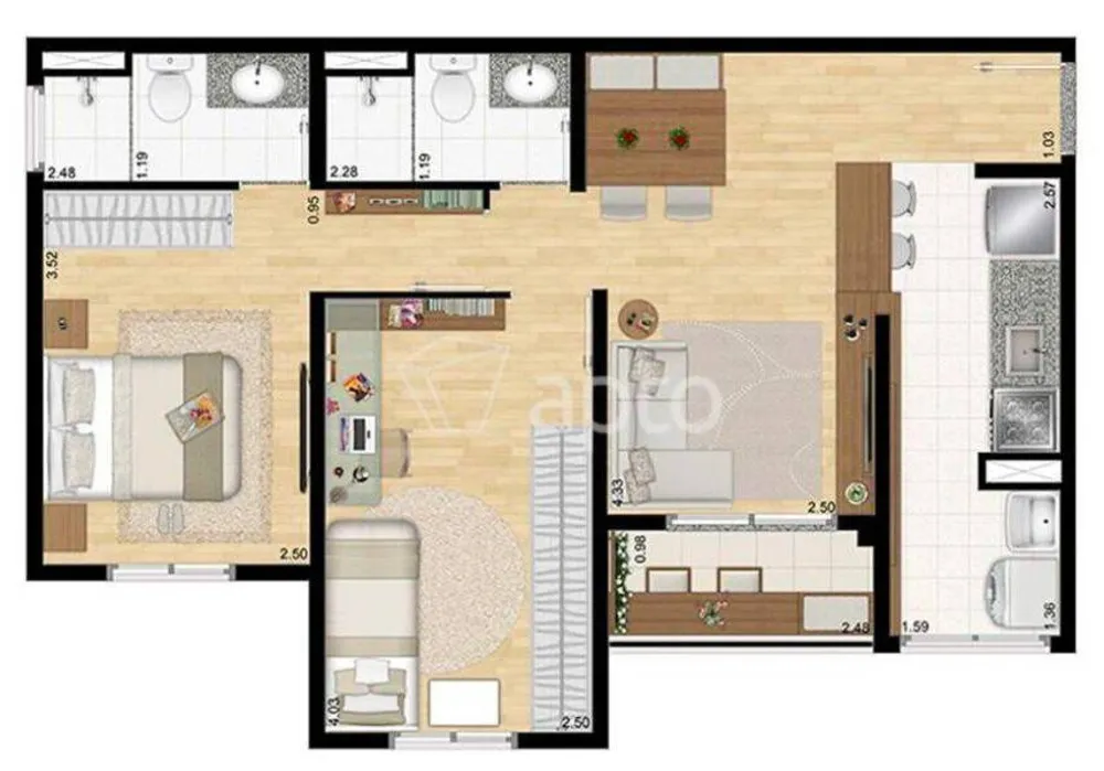 Apartamento, 2 quartos, 56 m² - Foto 15
