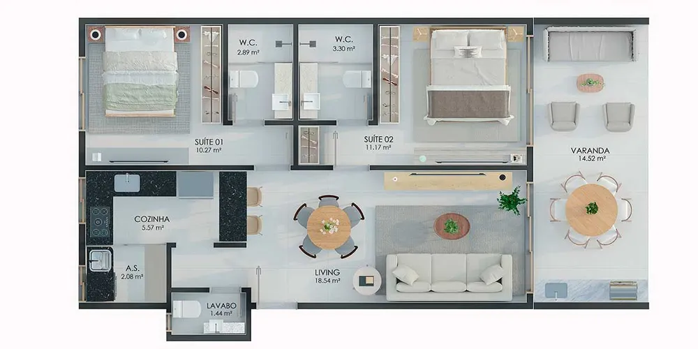 Apartamento, 2 quartos, 77 m² - Foto 10