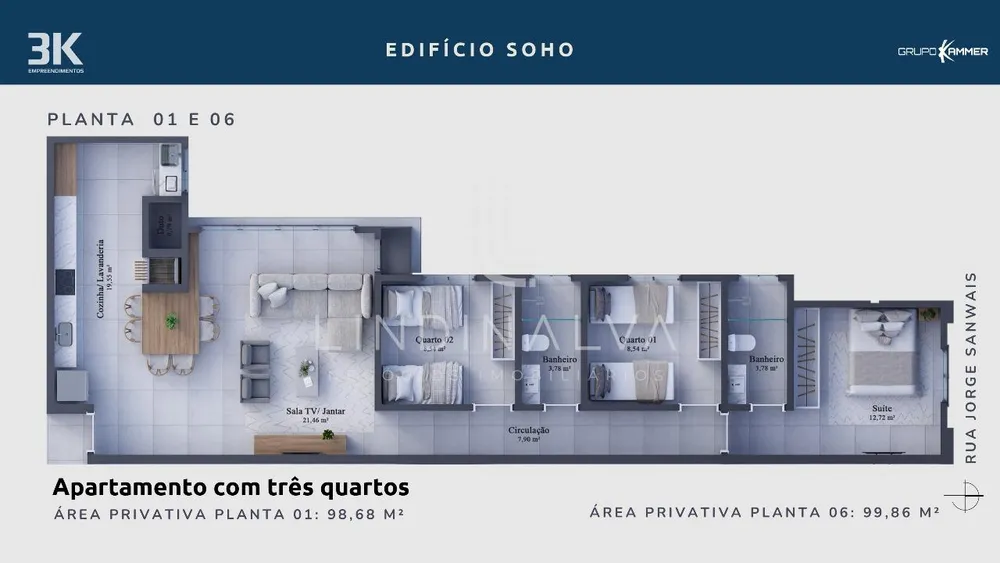 Apartamento, 2 quartos, 98 m² - Foto 3
