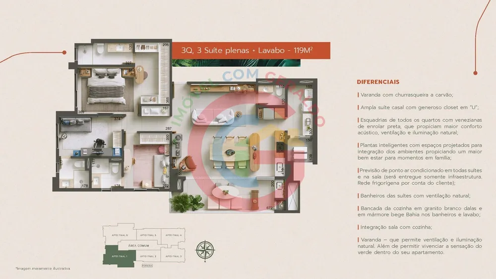 Apartamento, 3 quartos, 119 m² - Foto 4