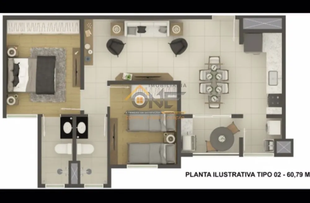 Apartamento, 2 quartos, 60 m² - Foto 1