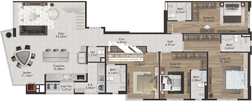 Apartamento, 4 quartos, 163 m² - Foto 3