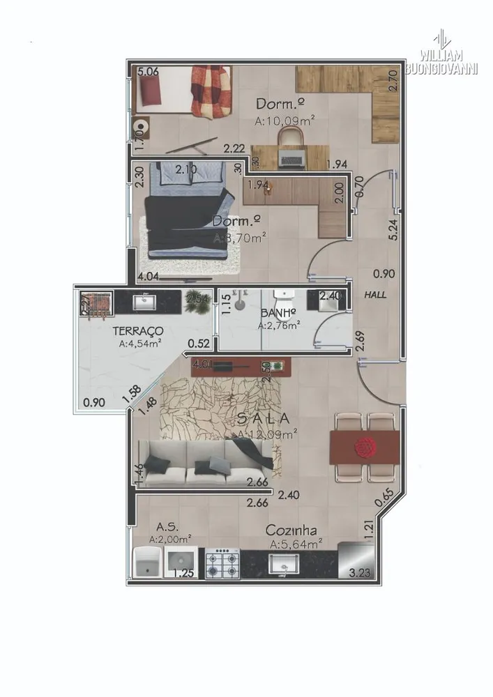 Apartamento, 2 quartos, 54 m² - Foto 5