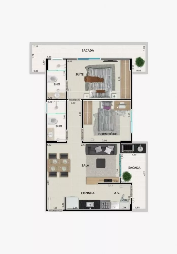 Apartamento à venda com 2 quartos, 71m² - Foto 6