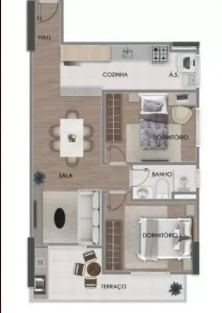 Apartamento, 2 quartos, 58 m² - Foto 1