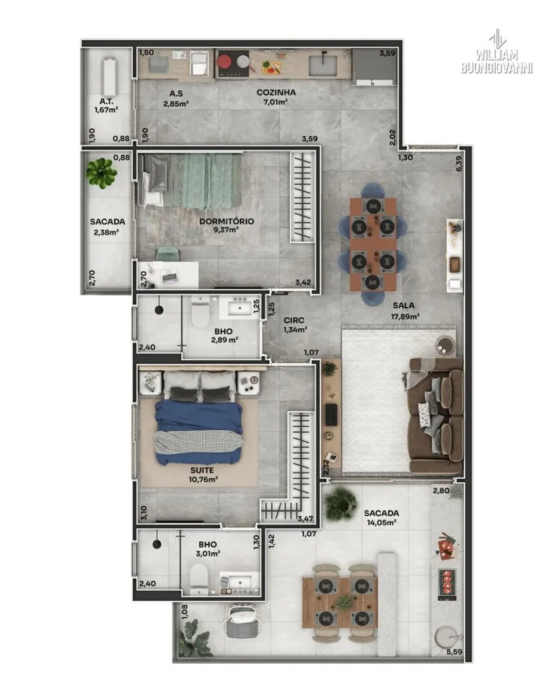 Apartamento, 2 quartos, 82 m² - Foto 1
