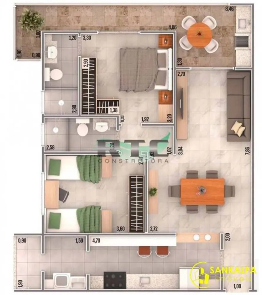 Apartamento, 2 quartos, 83 m² - Foto 1