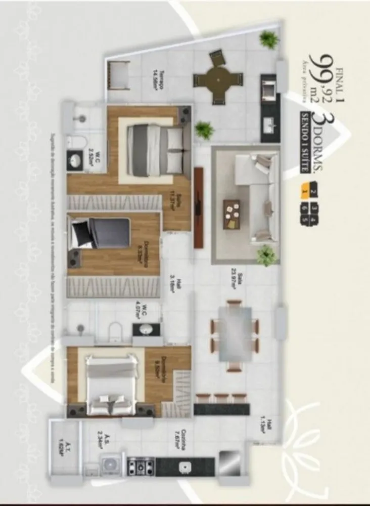 Apartamento, 3 quartos, 100 m² - Foto 1