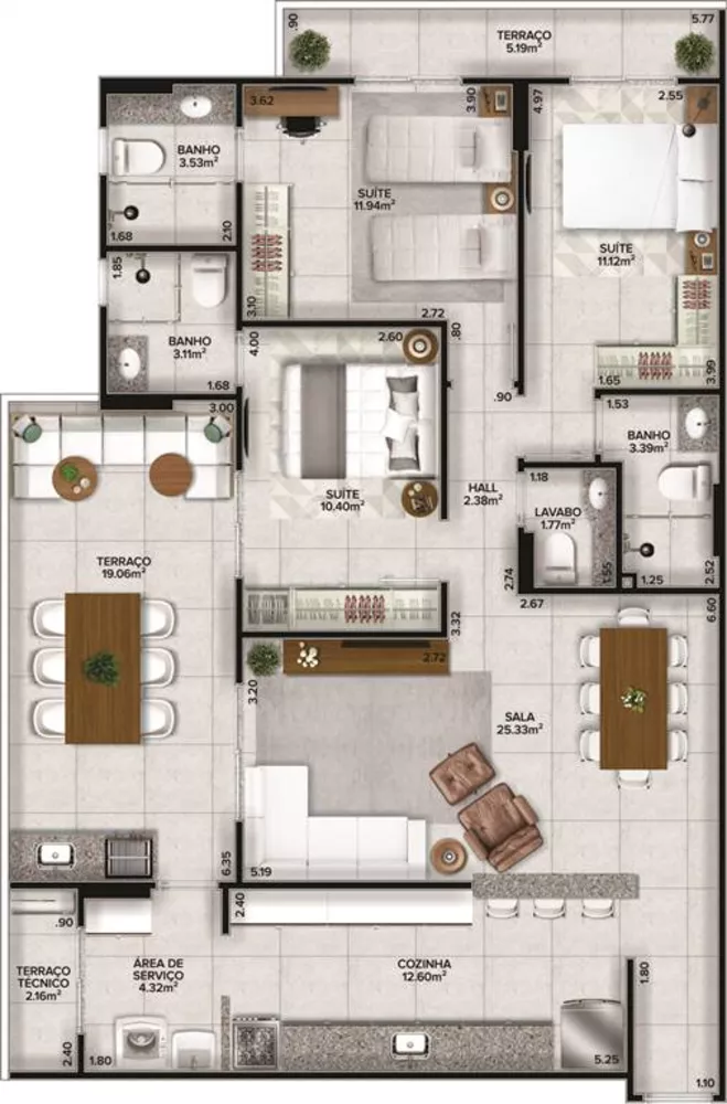 Apartamento à venda com 3 quartos, 128m² - Foto 24