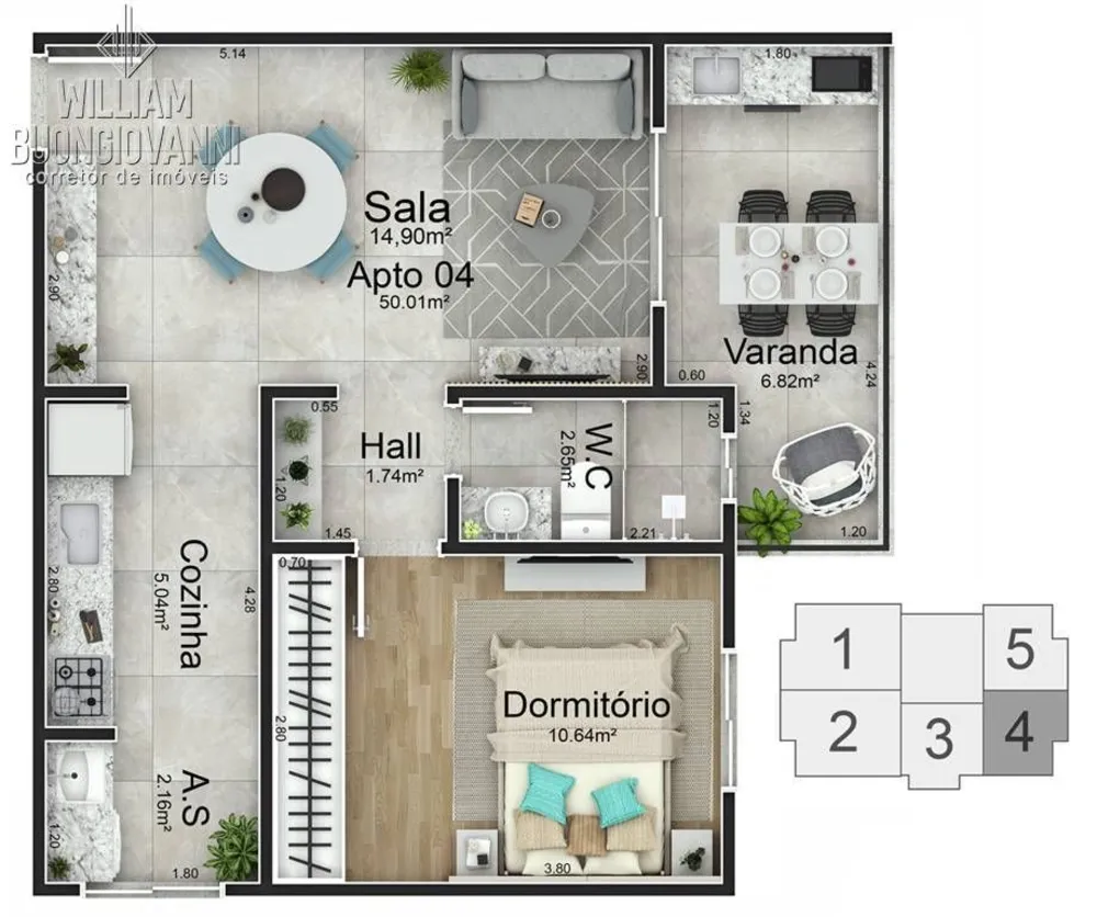 Apartamento, 1 quarto, 50 m² - Foto 7