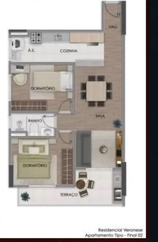 Apartamento, 2 quartos, 58 m² - Foto 1