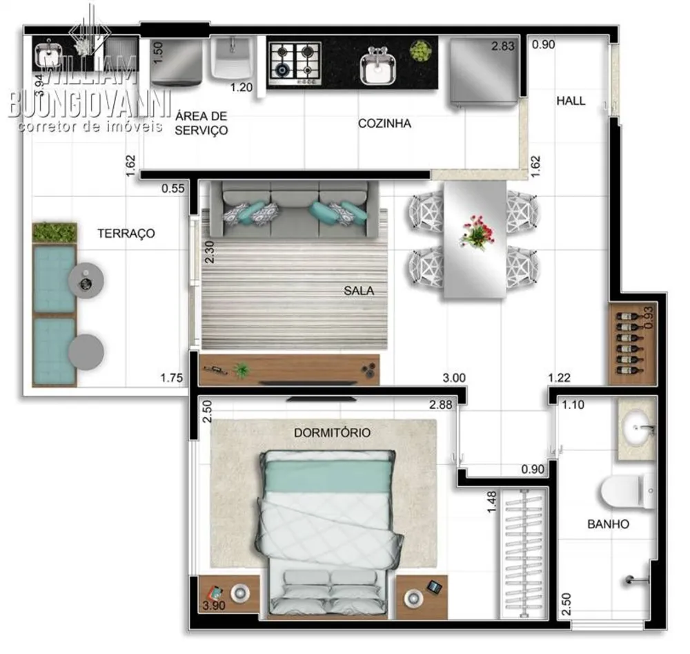 Apartamento, 2 quartos, 52 m² - Foto 1