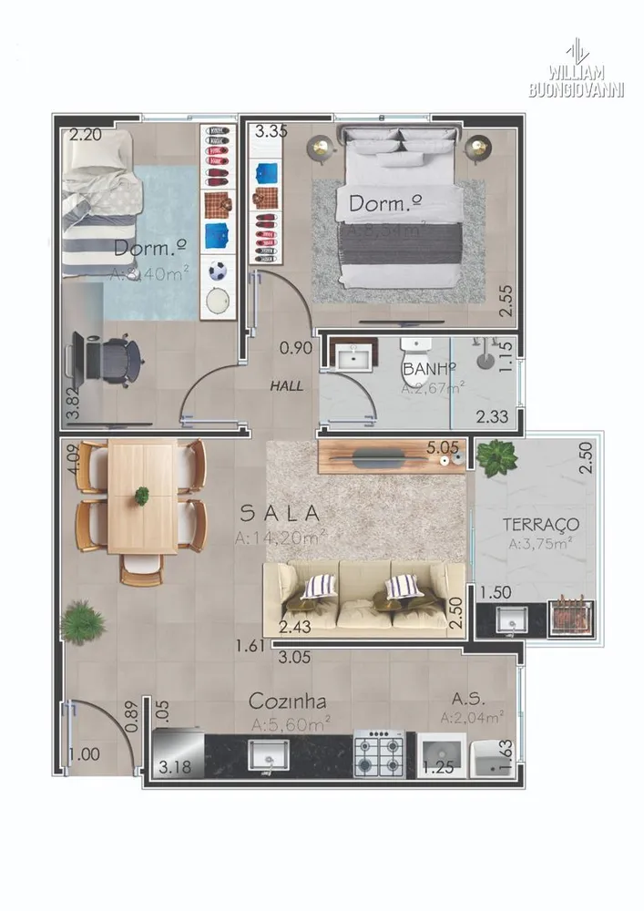 Apartamento, 2 quartos, 52 m² - Foto 7