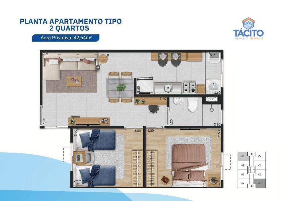 Apartamento, 2 quartos, 42 m² - Foto 7