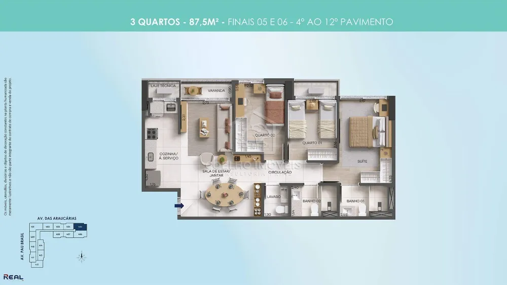 Apartamento, 3 quartos, 87 m² - Foto 2