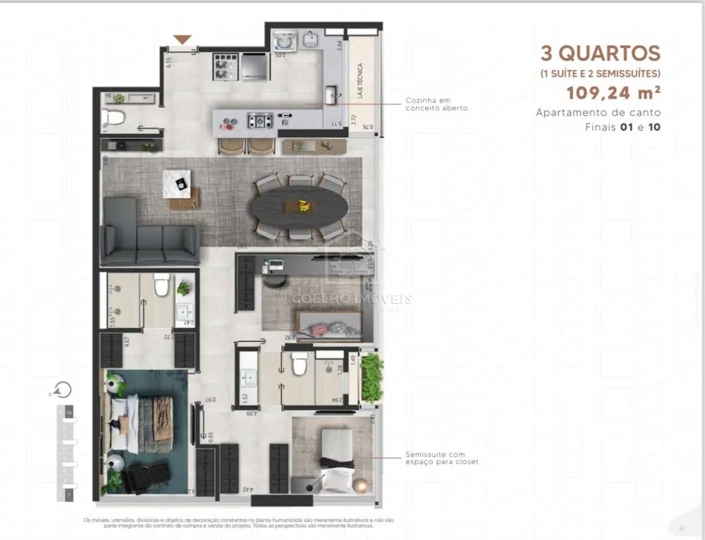 Apartamento, 3 quartos, 109 m² - Foto 3