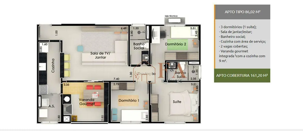 Apartamento, 3 quartos, 86 m² - Foto 5