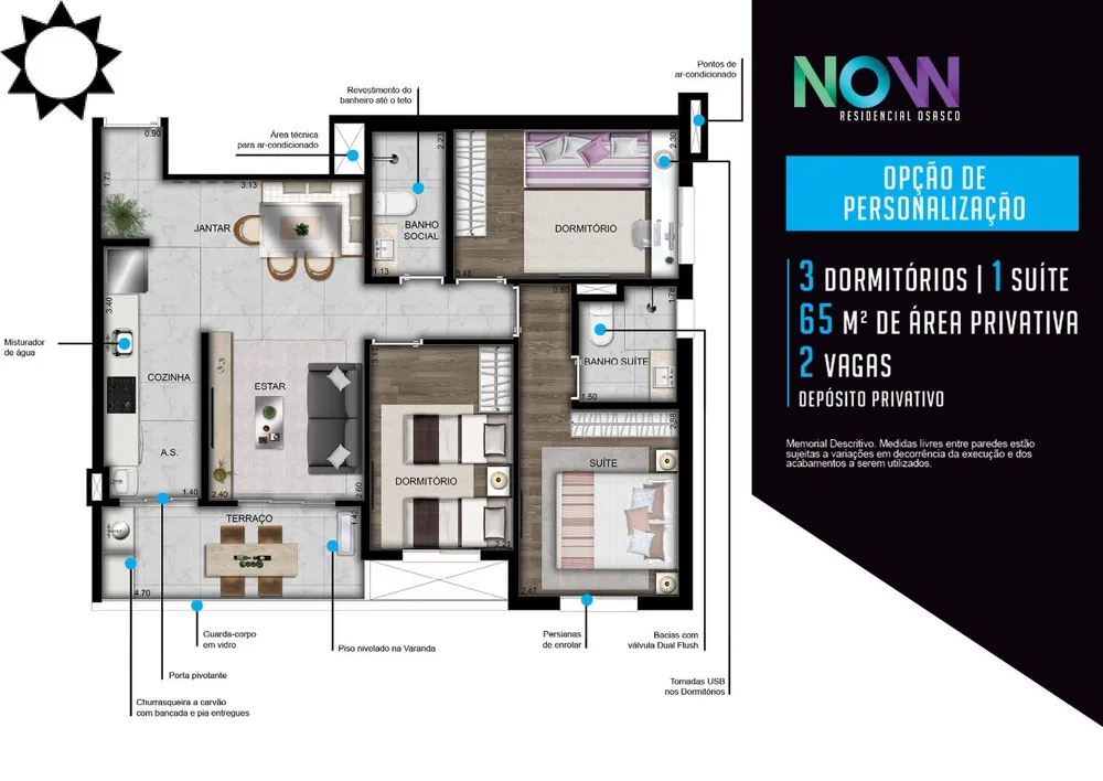 Apartamento, 3 quartos, 65 m² - Foto 1