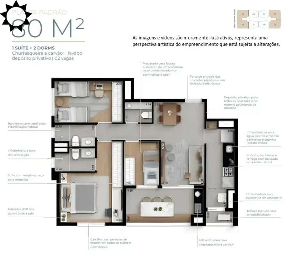 Apartamento, 3 quartos, 80 m² - Foto 2