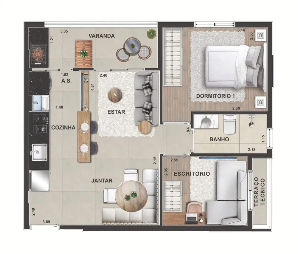 Apartamento, 2 quartos, 55 m² - Foto 11